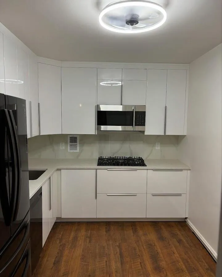 Renovated kitchen with quartz countertops in Greene